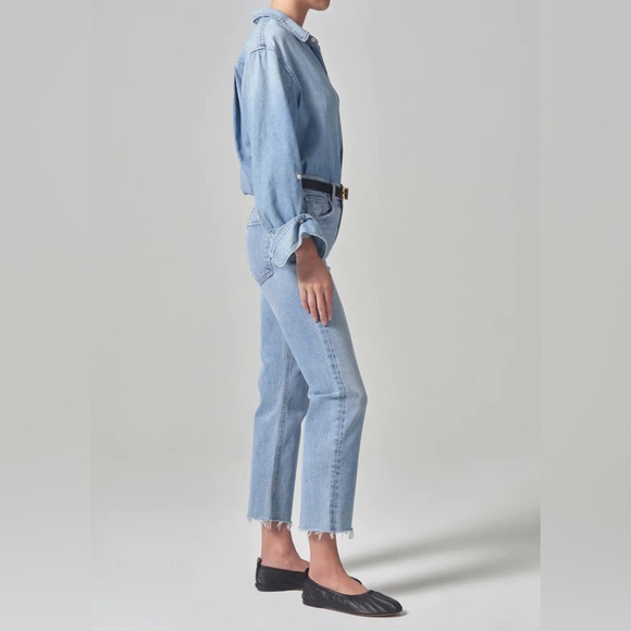 Citizens of Humanity Daphne Crop High Rise Stovepipe Jean Blue Size 26 - Picture 11 of 11